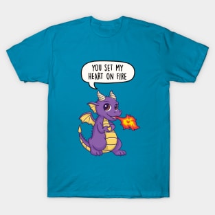 You set my heart on fire - dragon pun T-Shirt